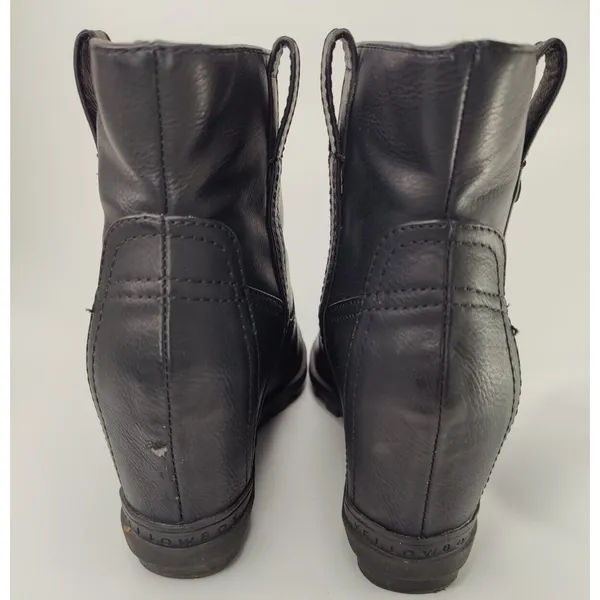 Black Wedge Boot Size 8 Side Zipper - Image 4