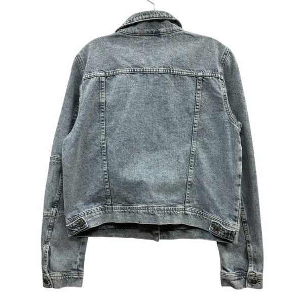 Free People Women's‎ Rumors Seamed Light Wash Denim Classic Jacket Grunge Size L - Image 2