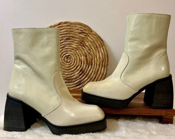 Free People Ruby Shine Platform Boot in White Size 38.5 - Image 7