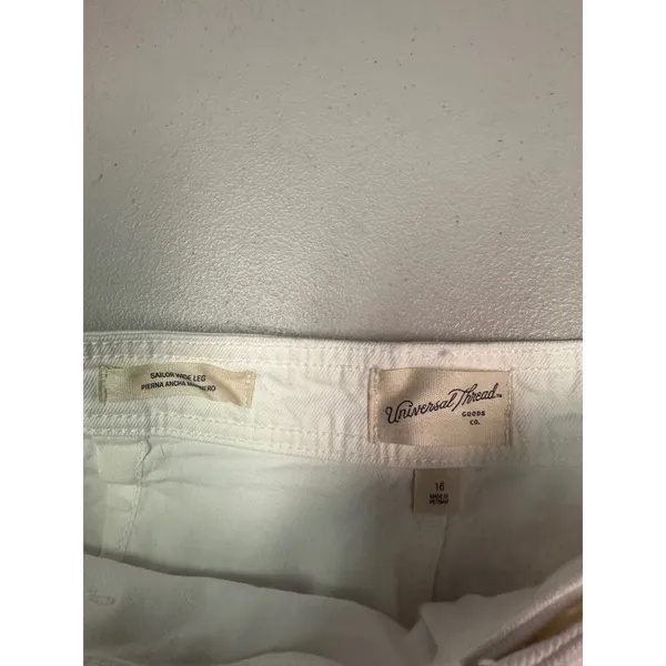Universal Thread Womens Sailor Wide Leg Pants‎ White High Rise Size 16 NWT - Image 3