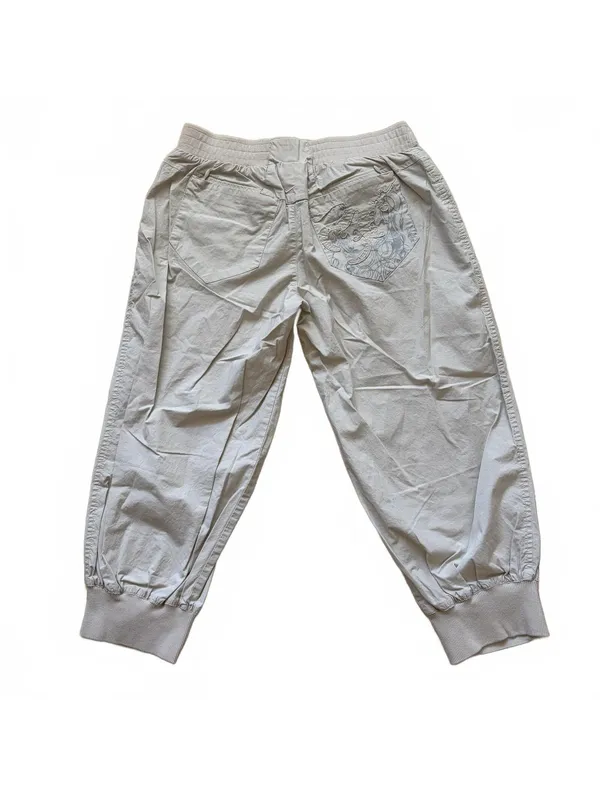 Y2K Nike Wide Leg Capri Crop Track Sweatpants Low Waist Rise Women's Size Small - Image 2