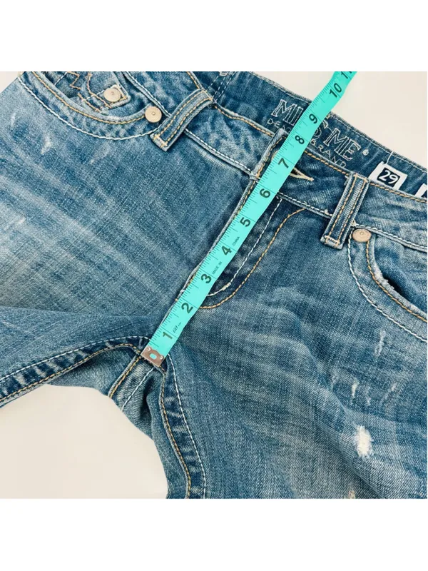 Miss Me Blue Distressed Sunny Boot Cut Jeans Size 29 Low Rise - Image 8