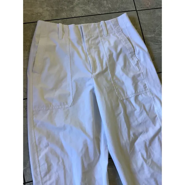 Athleta White Cargo Crop Pants Size 14 Wide Leg Relaxed Fit - Image 2
