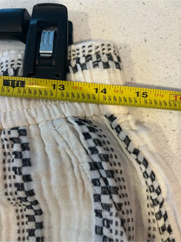 Madewell Lightspun Balloon Pull-On Pants Size Small White Black - Image 5