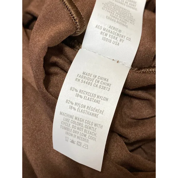 Aerie Smoothez Brown Scoop Neck Long Sleeve Sculpt Thong Bodysuit Top Size L - Image 5