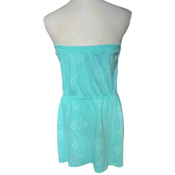 Dotti Turquoise Strapless Seashell Terry Cloth Dress Cover-Up resort wear L - Image 6