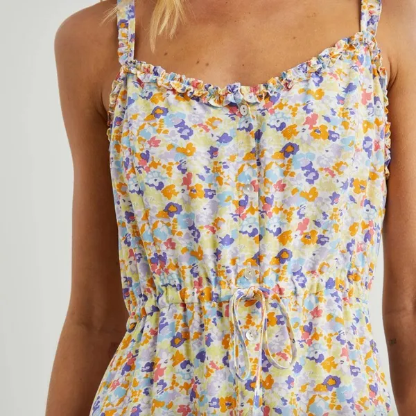 Rails Size S Small Adalyn Midi Dress Papaya Flowers Button Front Sundress - Image 3