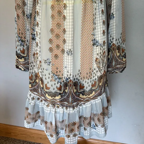 VTG Fire Los Angeles Dress Sz SMALL‎ Boho Peasant Fairy Sheer Festival Y2K Flowy - Image 3