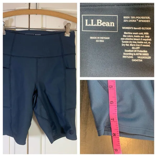 LL Bean Everyday Performance Shorts Womens‎ XS High Rise Pockets Gym Workout - Image 2
