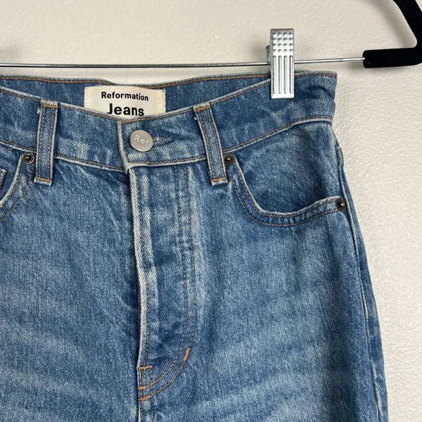 Reformation Jeans Women's Cynthia‎ High Rise Straight Jeans Sz 23 - Image 2