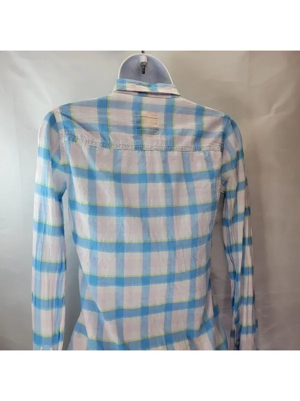 Hollister Plaid Button Up Top Women Extra Small - Image 3