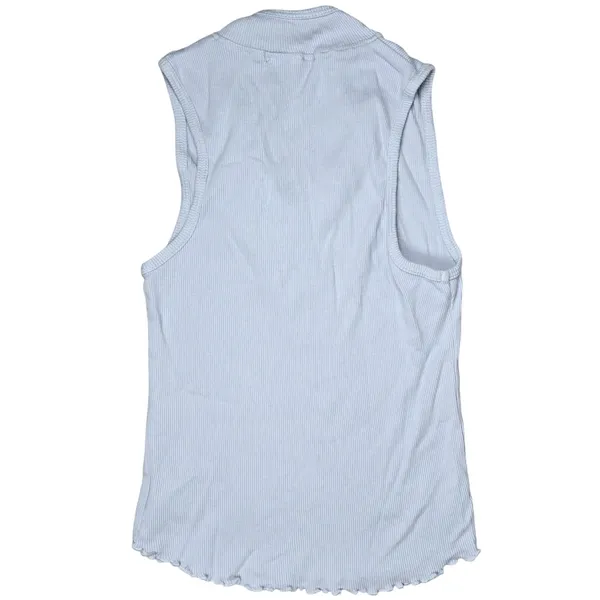 Truly Madly Deeply Light Blue‎ Ribbed Mock Neck Sleeveless Crop Tank Top XS - Image 2