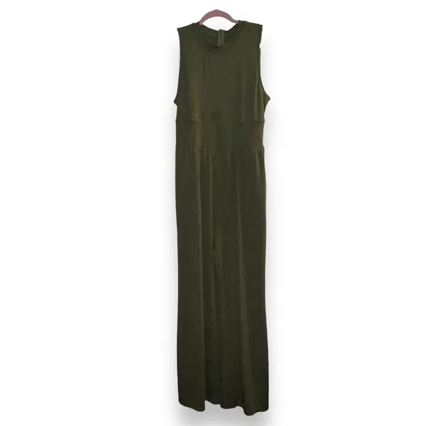 Cider Olive Sleeveless Wide Leg Jumpsuit - Image 4