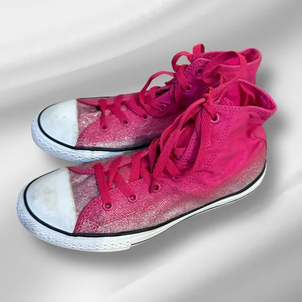 Converse All Star Pink‎ Metallic High Top Athletic Shoes - Image 4