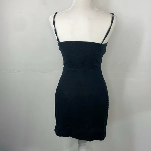 Aritzia Wilfred Dress Black Ducharme Linen Mini Coastal Whimsy Western size 0 - Image 3