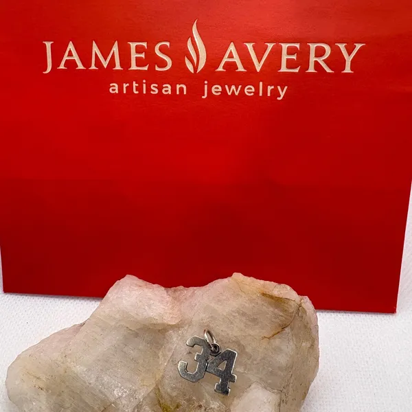 James Avery Sterling Silver Number 34 Charm Ivy League Series Pendant 925 - Image 3