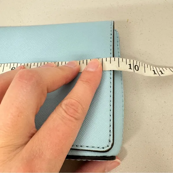 Kate Spade Mint Green Leather Square Clutch Handbag Purse Silver Hardware - Image 8