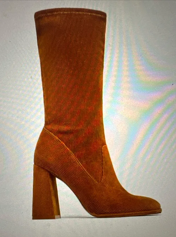 Zara corduroy high hills ankle boots 39 - Image 8