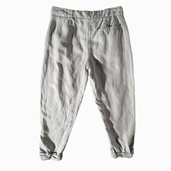 Wilfred Tapered Linen Blend Pants Womens 4‎ Grey Pleated Drawstring Trousers - Image 2