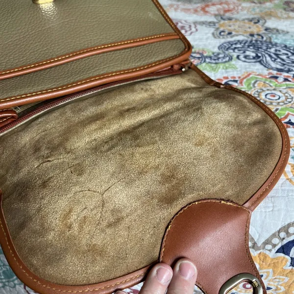 Dooney & Bourke Vintage Small AWL Satchel Taupe Brown - Image 10