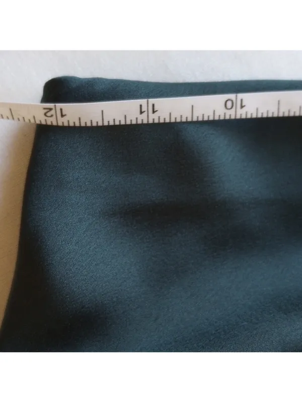 Abercrombie & Fitch Satin A-Line Flare High Low Midi Skirt XXSP Green Side Slit - Image 4