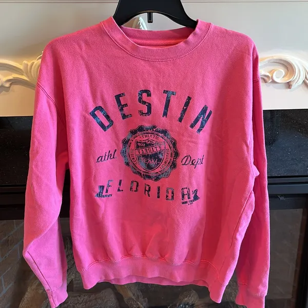 Comfy Sweatshirt Beach Florida Cotton Destin Pink Pullover Womens Medium - Image 4