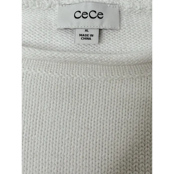 Cece‎ Sweater Women XL Striped Blue White Boxy Nautical Beach Casual Preppy New - Image 6