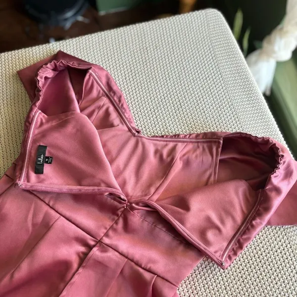 Lulus Always Celebrating Mauve Pink Satin Off-the-Shoulder Mini Dress Size M - Image 13