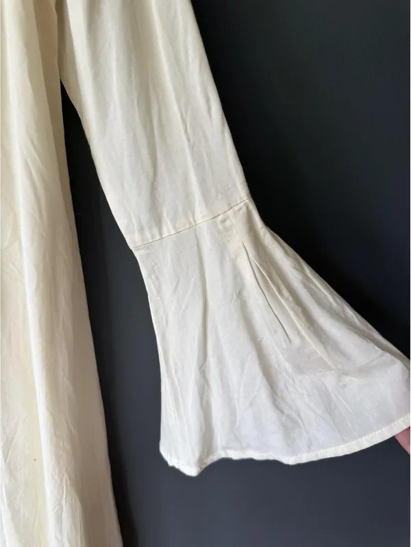 Altar’d State Cream Boho Floral Embroidered Tunic Blouse Dress Top Size L - Image 4