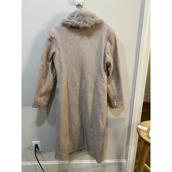 Love for Humanity the Maine Overcoat Faux Fur Collar Size Large Double Breasted - Image 3