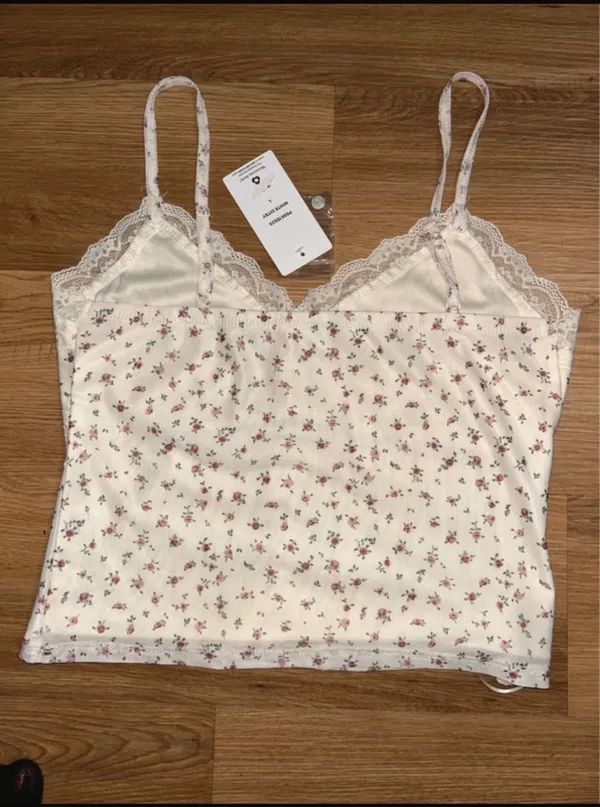 Pink Rose Camisole Floral Tank Top - Image 2