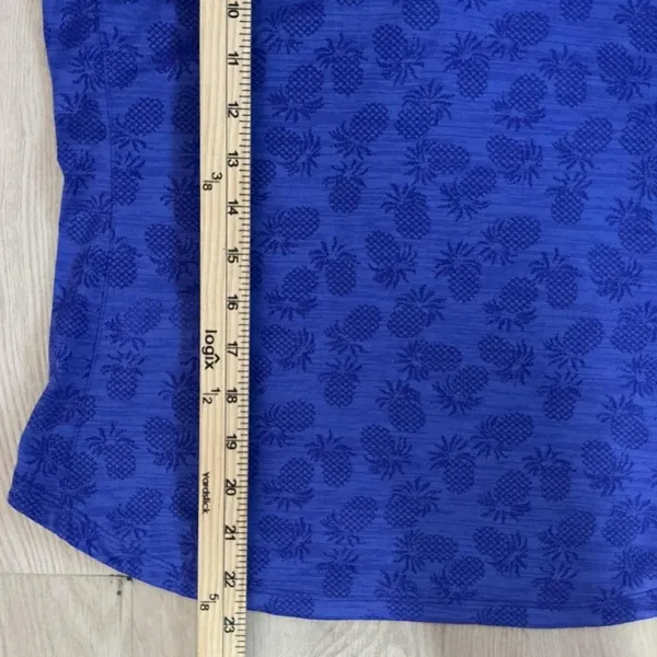 Tommy Bahama IslandZone Sleeveless Polo Shirt XS Blue‎ Pineapple Print Golf - Image 5