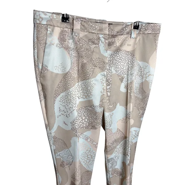 MARC‎ CAIN Leopard Print Satin Cropped Trousers Pants N5 Size 12 - Image 3