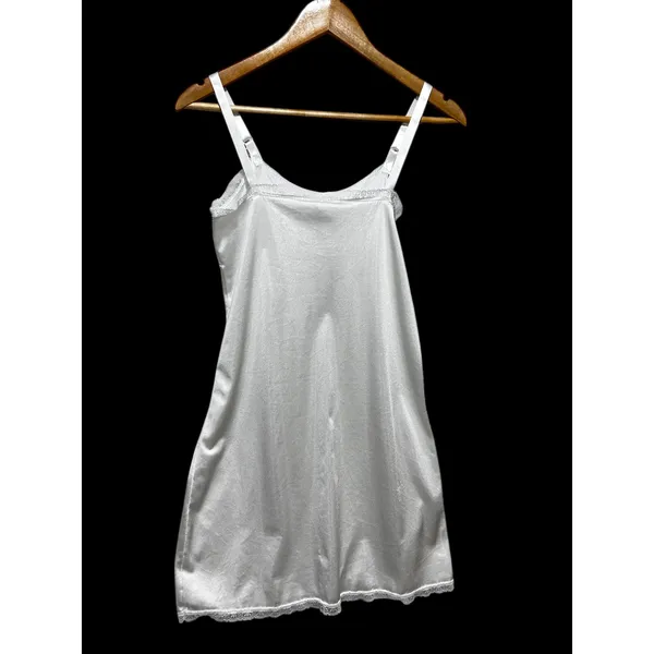SC‎ Collection Women Babydoll Slip Dress 10 White Satin Lace Romantic Lingerie - Image 2