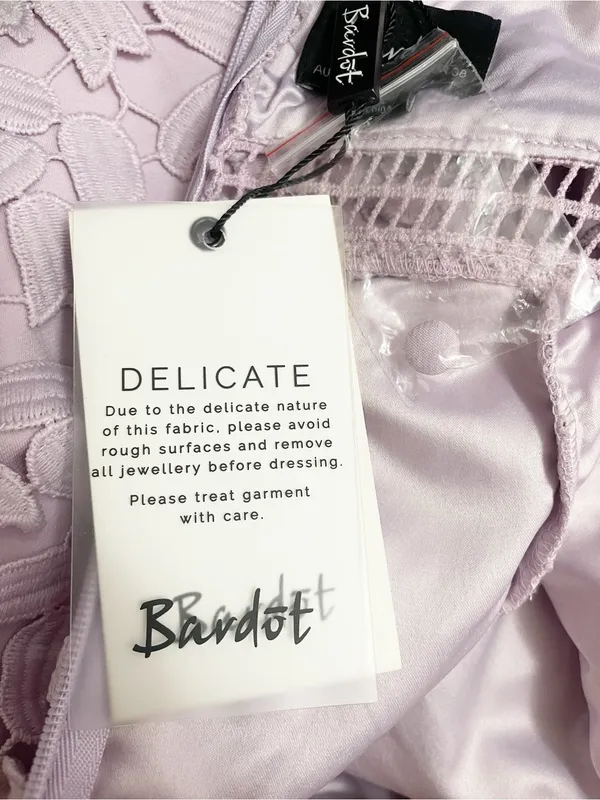 NWT Bardot Gemma Dress US 6 Orchid Purple Lace Halter Open Back Cocktail Wedding - Image 12