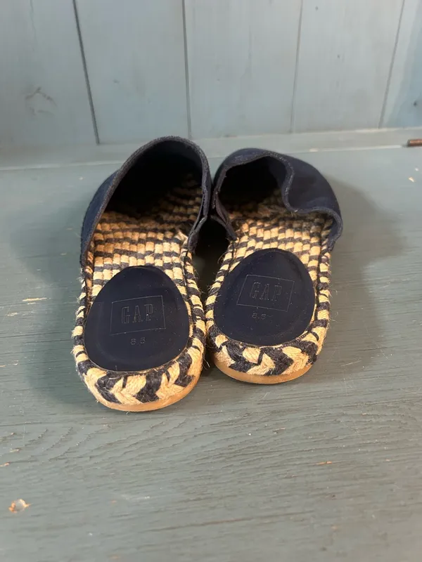 GAP Navy Blue Suede Espadrille Slip-On Mules | Size 8.5 - Image 4