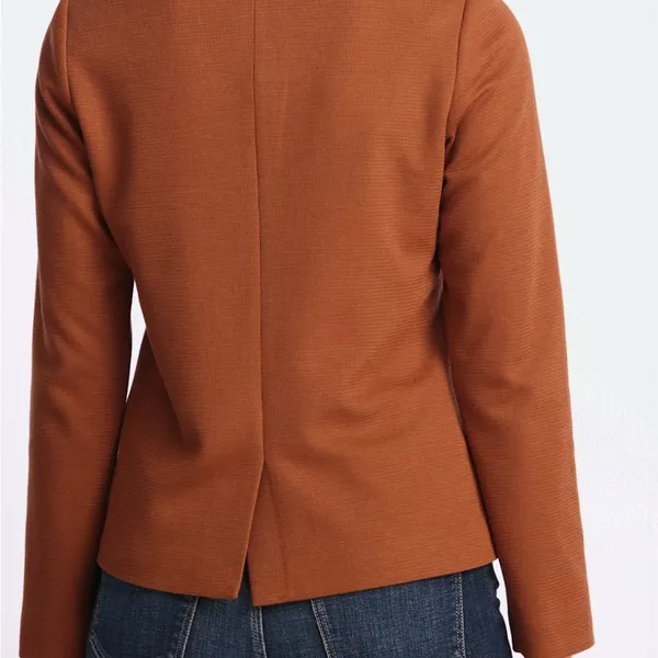 41 Hawthorne Rust Boucle Structured Knit Blazer Sz L Brown Size L - Image 3