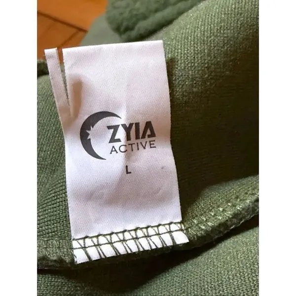 ZYIA ACTIVE Jacket Womens Large Green Black Sherpa Fleece Full Zip (6618) - Image 5