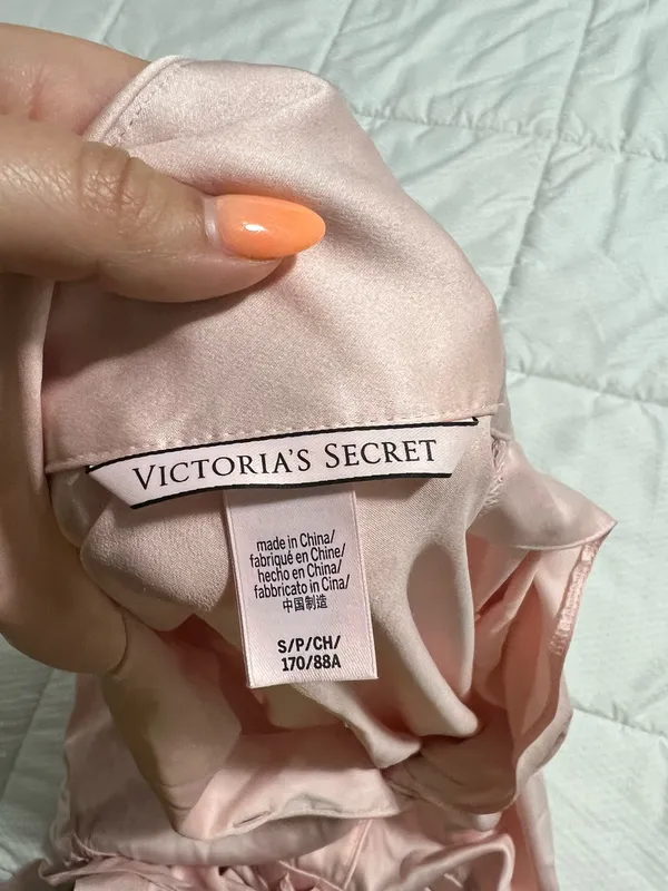 Victoria's Secret Satin Botton Front Pink Lounge Romper - Image 4