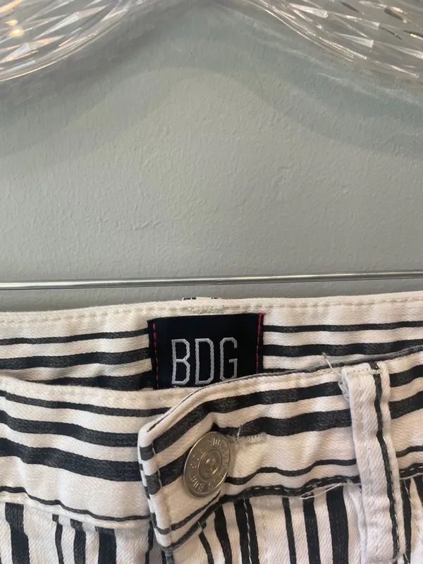Black and White Vertical Stripe jeans bdg brand like new - Image 3