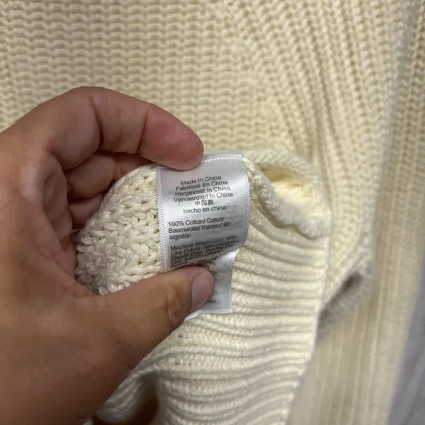 Womens Size XS J Crew Cream Rolled Neck Sweater EUC - Image 3