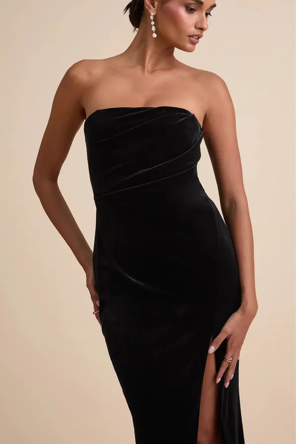 Lulus Velvet strapless maxi dress - Image 2
