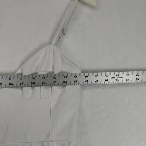 NWT NBD‎ White Bodycon Mini Dress Spaghetti Strap Slit Size M READ - Image 3