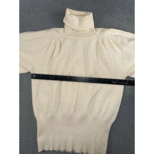 Semplice Turtleneck‎ Sweater Women Small Angora Wool Balloon Puff Sleeve - Image 3