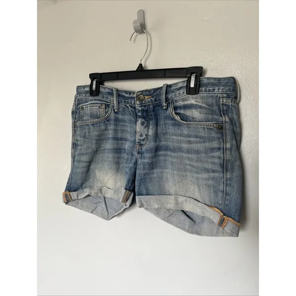 Abercrombie & Fitch Button Fly Cuffed Denim Shorts Size 6 - Image 4