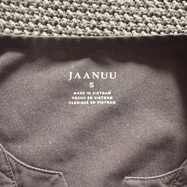 Jaanuu Black V-Neck Short Sleeve Medical Top - Image 2