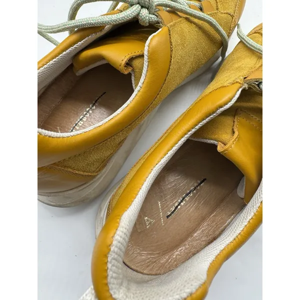 Anthropologie Mustard Yellow Suede Low Top Sneakers Women’s US 7.5 Euro 38 - Image 8