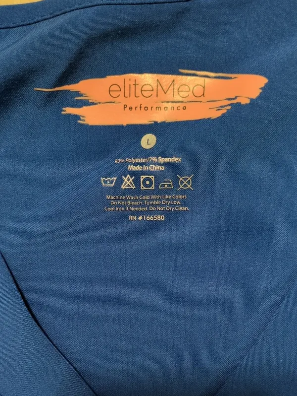 Elite Med Royal Blue Scrub Top Size Large - Image 3
