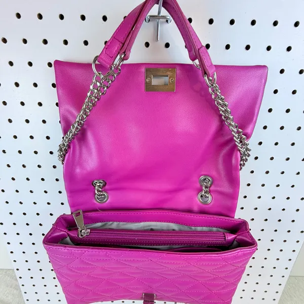 INC International Concepts Hot Pink Quilted Chain Shoulder Bag - Image 9