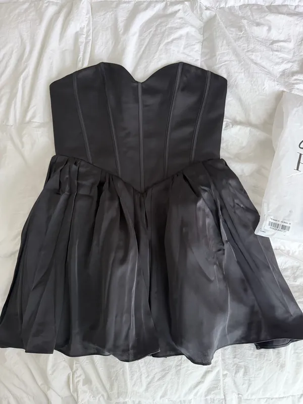 Brand-new Oh Polly black satin mini dress with tags - Image 4